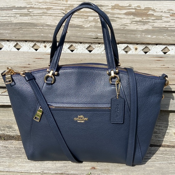 NWOT Coach Prairie Satchel Navy Midnight Leather Crossbody Handbag Purse - Picture 9 of 16